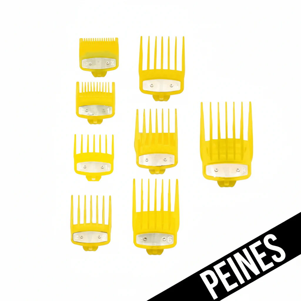 PEINES / GUIAS UNIVERSALES DE COLOR AMARILLO METÁLICOS ( 8 NUMEROS DE GUIAS )