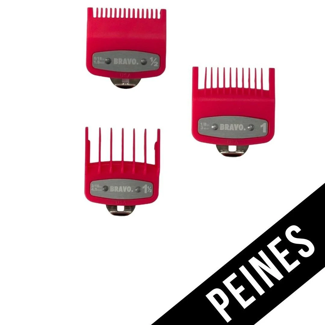 PEINES/GUIAS UNIVERSALES METALICOS X3 ROSA (0.5, 1.0, 1.5)- BRAVO